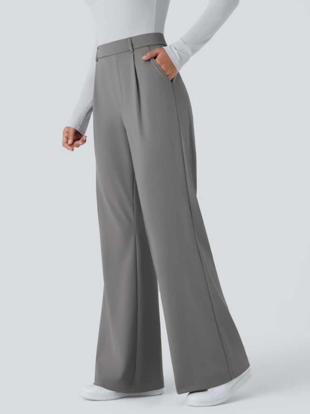 NWT Halara Flex™ DayStretch High Waisted Pocket Work Flare Pants Size M XTall - Picture 4 of 14